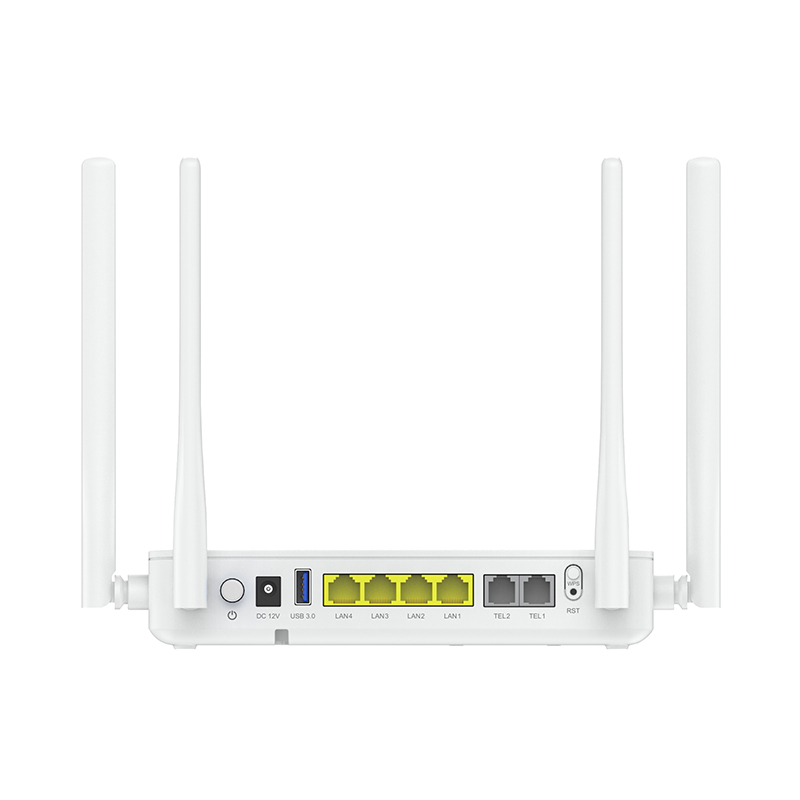 XPON ONU 4GE+2POTS+WiFi6 AX3000 dual band